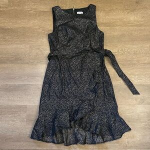 NWOT Calvin Klein black/gold speckled sleeveless dress